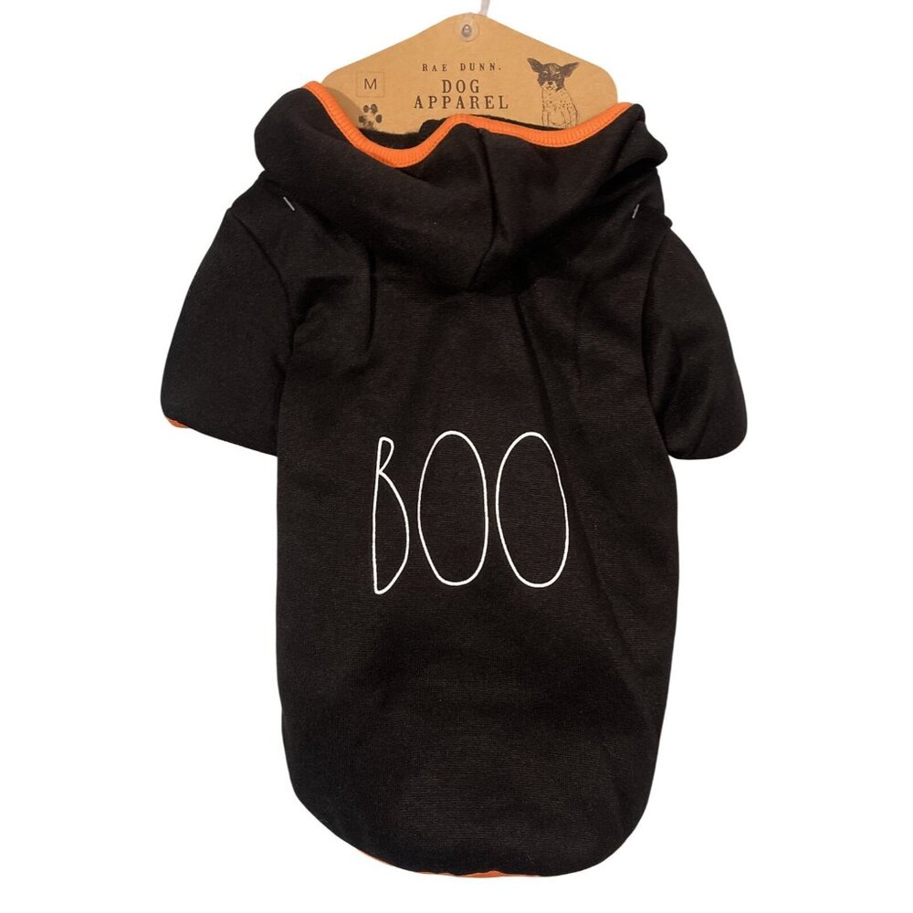 RAE DUNN dog apparel clothes medium BOO black orange NEW!! Halloween Costume